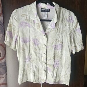 Sag Harbor Floral Button-Up Women Top